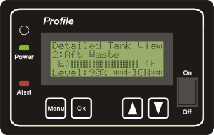 Detailed Tank View on Profile Legacy 8 tank monitor and display panel.